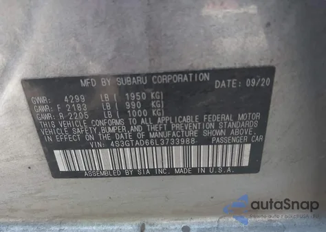 2020 Subaru Impreza Premium 5-Door from USA, damaged, VIN 4S3GTAD66L3733988